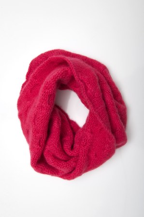 tightly knitted cable knit snood for extra warmth